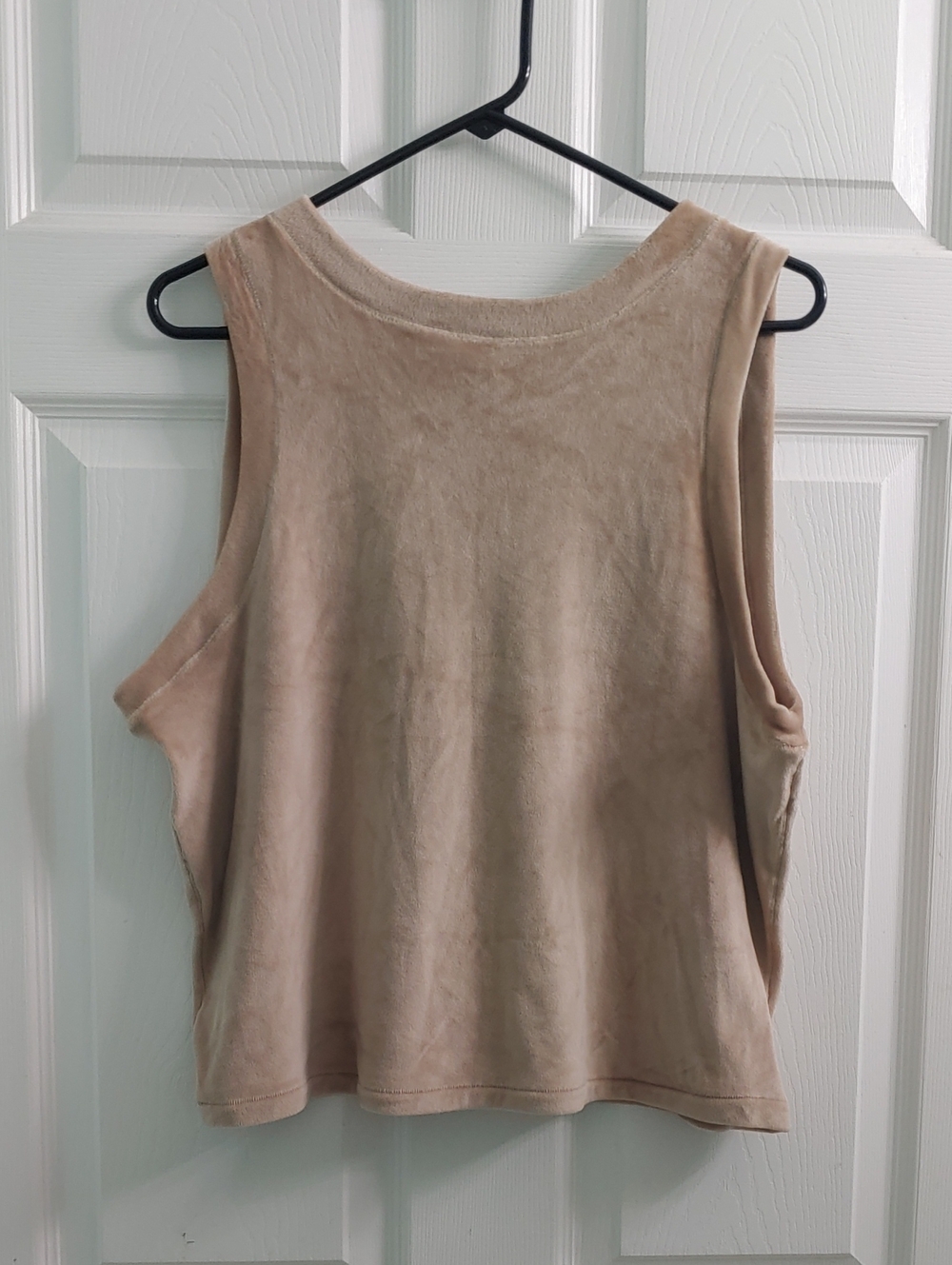 Skims Velour Tank Top Women's 3XL Beige Sleeveless Crewneck